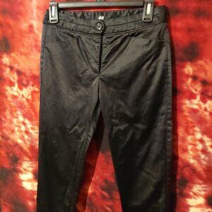 H&M black satin pants